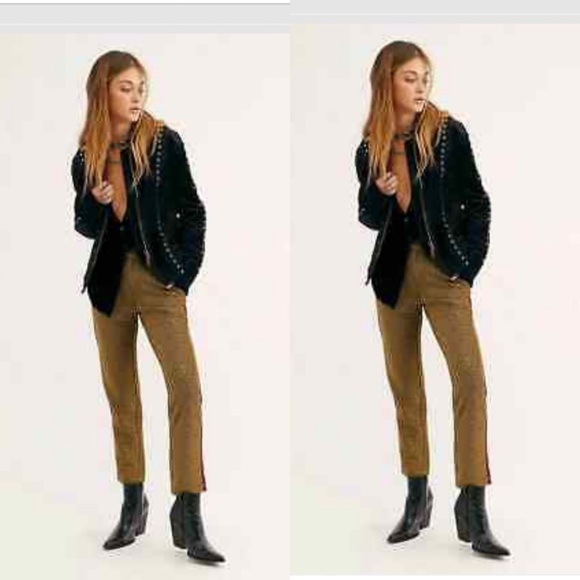 Free People Jackets & Blazers - New Free People Margot Velvet Riveted Moto Jacket